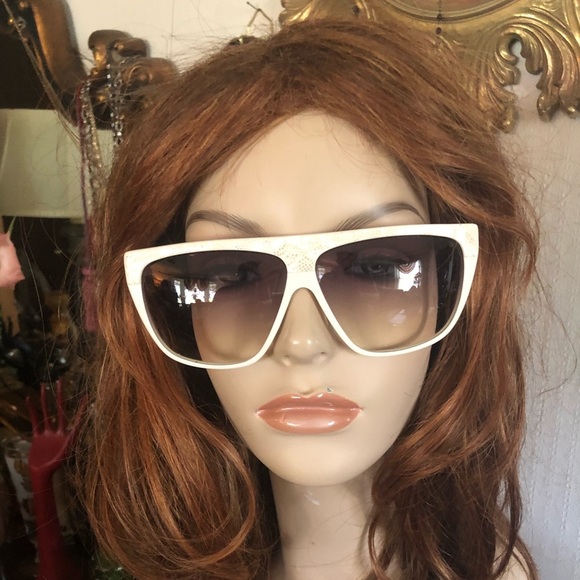 Vintage Cream Snakeskin Sunglasses